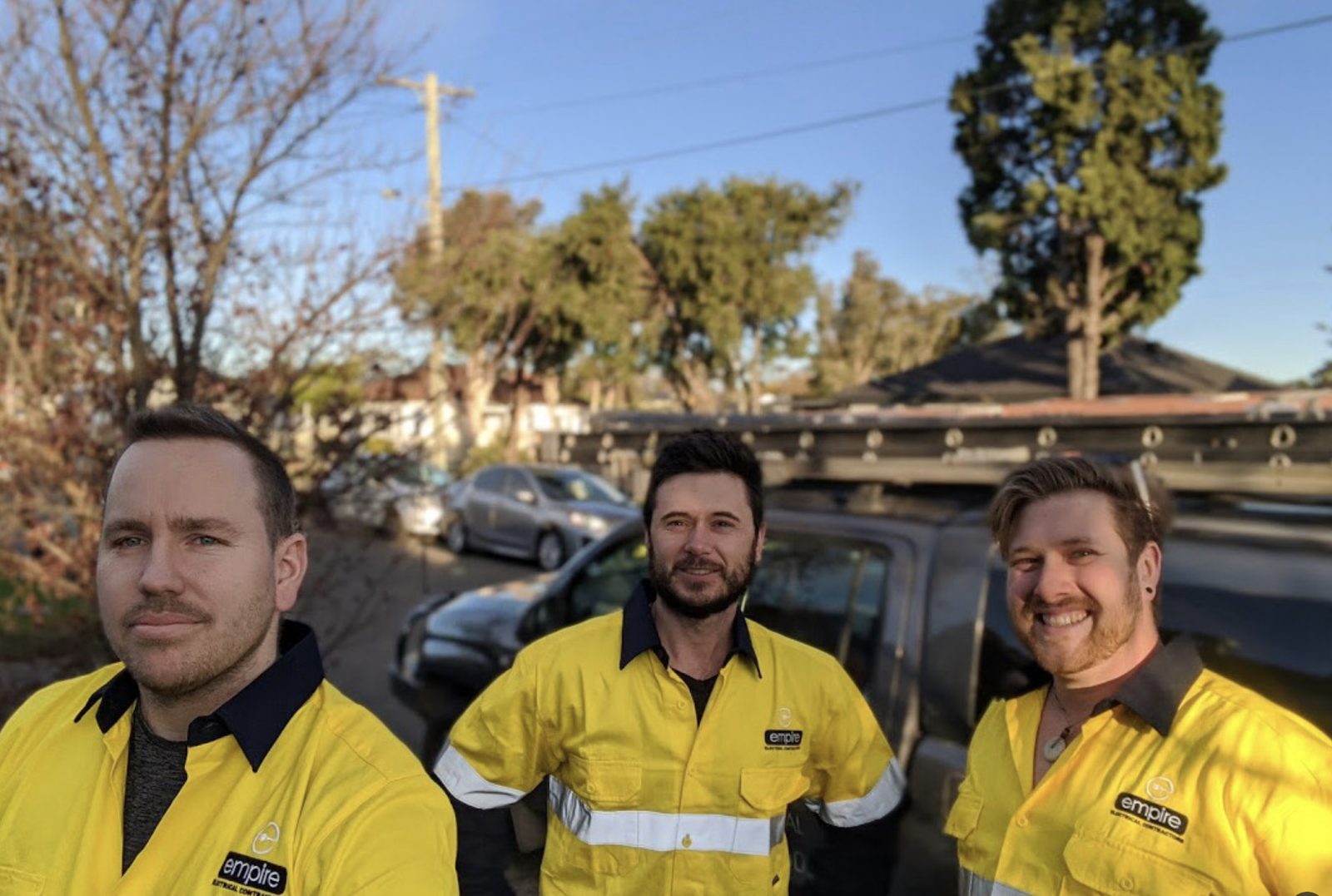 Empire Electrical Contractors team and Sydney service vans